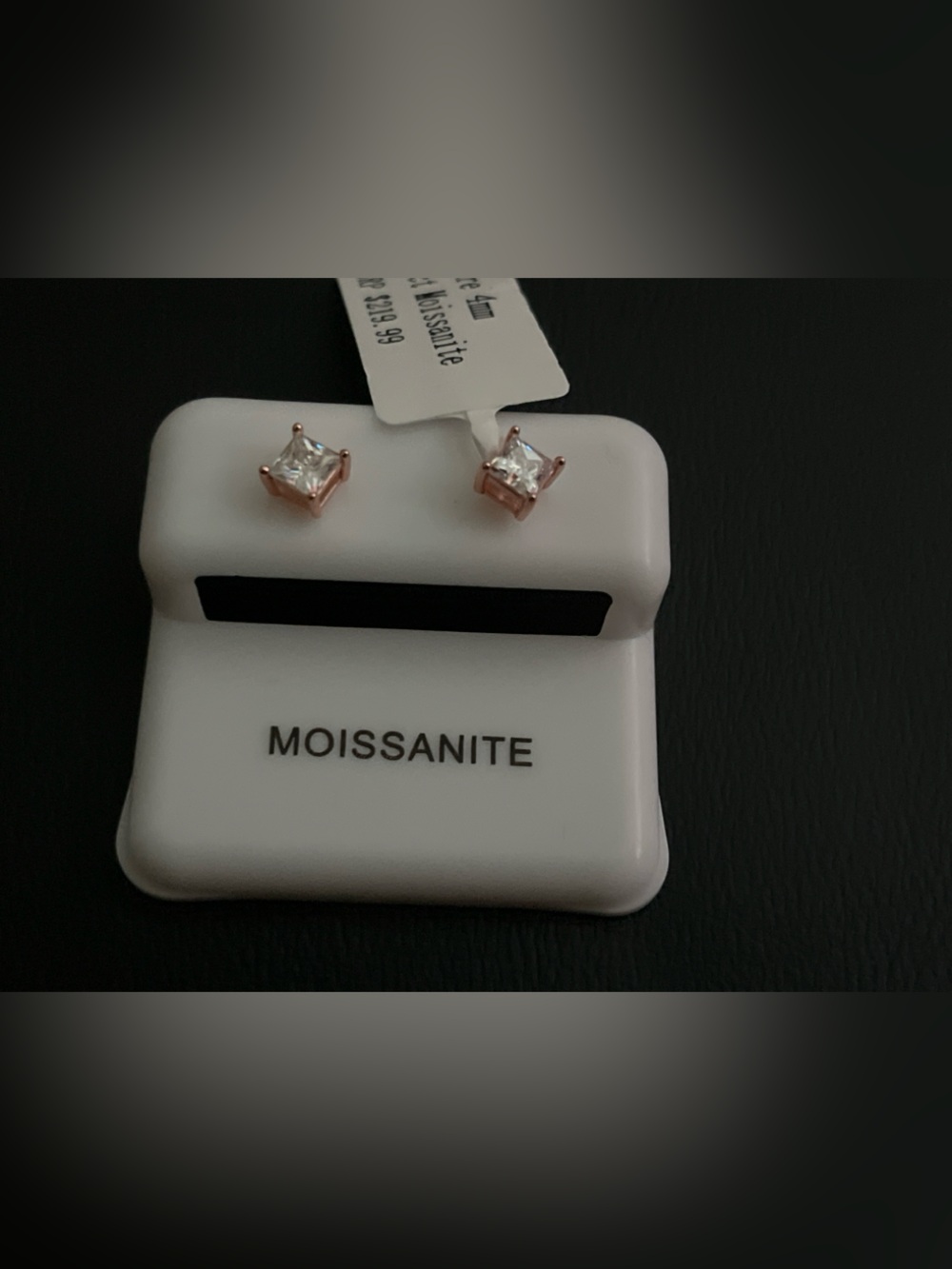 Princess Cut Moissanite Studs | Rose Gold Over Sterling Silver | 0.8 CTW